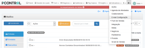 Pcontrol: Email Configuração